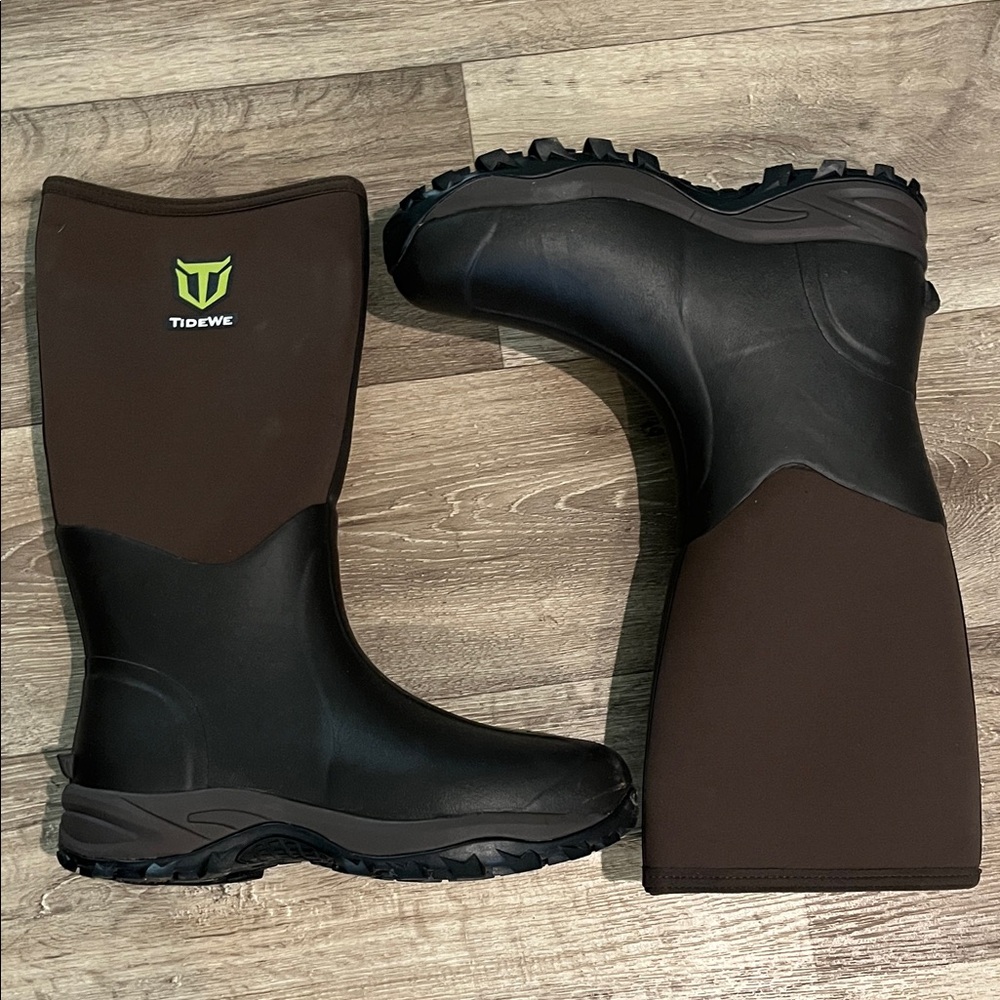 TideWe Men's Outdoor Boots - Black and Brown - Picture 3 of 9